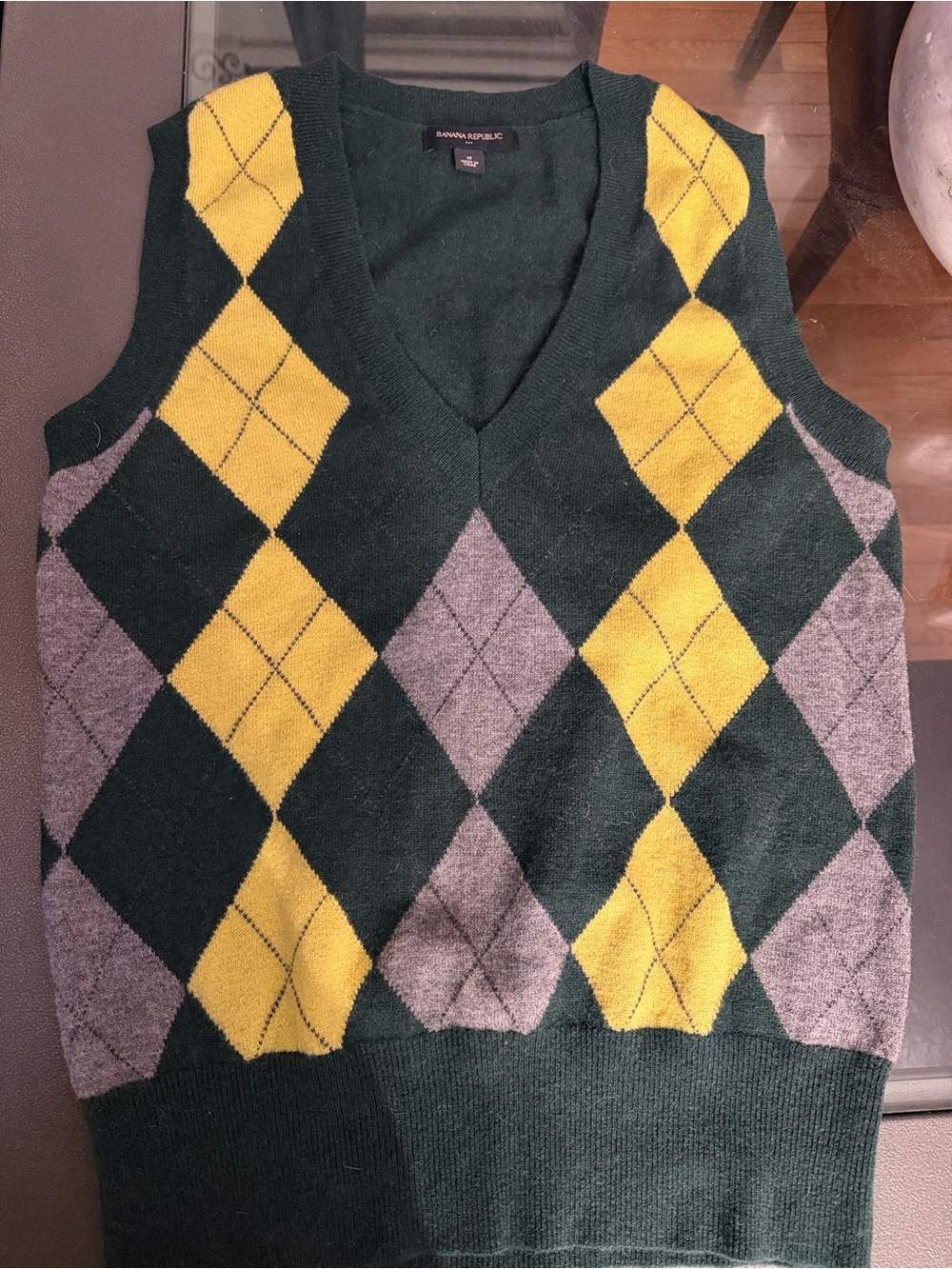 Banana Republic Argyle V-Neck Sweater Vest